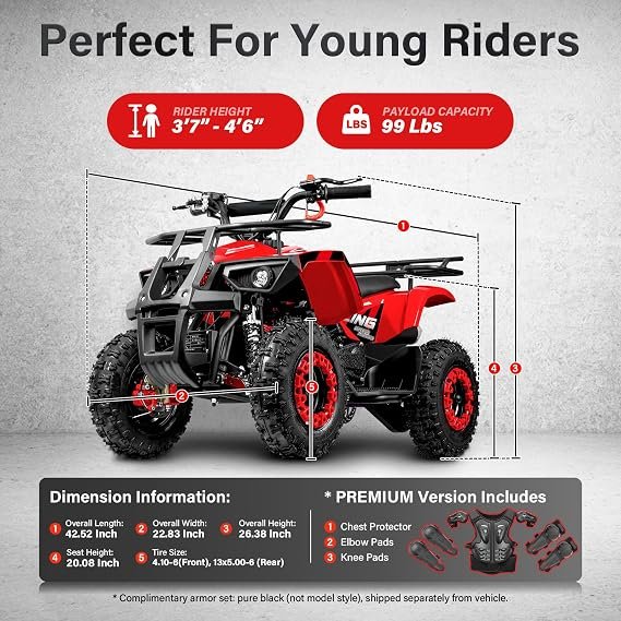 Buy 49cc Kids Gas ATV Online | All-Terrain Gas Powered 4-Wheeler with Hydraulic Brakes