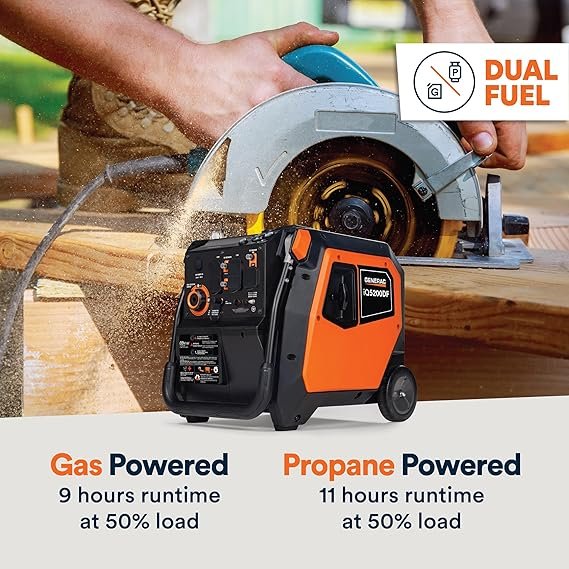 Buy Generac 5,200-Watt Dual-Fuel Portable Inverter Generator Online | Quiet Gas & Propane Backup Power
