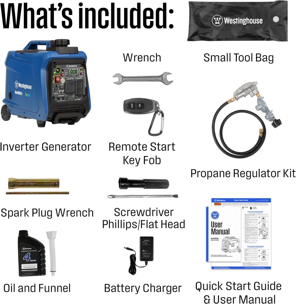 Buy Westinghouse 4000 Peak Watt Dual Fuel Portable Inverter Generator Online | Quiet RV-Ready Generator with Remote Start