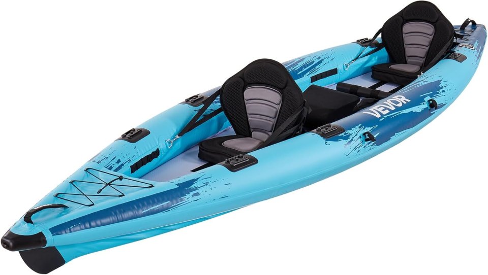 Buy VEVOR 2-Person Inflatable Kayak Online | 14'4" Family Touring Kayak with Pump, Paddles & Carry Bag