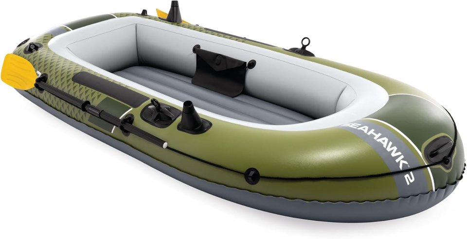 Buy Seahawk Inflatable Boat Online | Fishing & Recreational Inflatable Boat Set with Oars & Pump