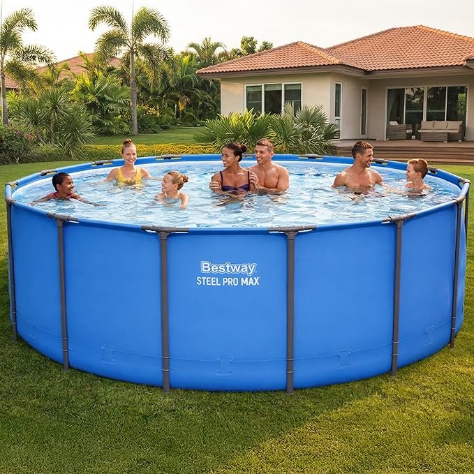 Buy Bestway Steel Pro MAX 15' x 48" Above Ground Swimming Pool Online | Round Backyard Pool (Pool Only)