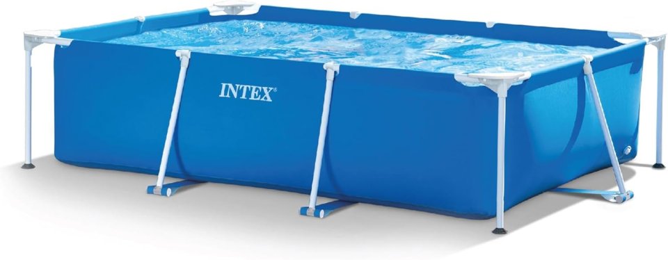 Buy INTEX Rectangular Frame Above Ground Swimming Pool Online | 9 ft 10 in Steel Frame Family Pool