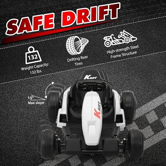 Buy TOBBI 24V Electric Go Kart for Kids Online | 8 MPH Battery-Powered Drift Kart with Safety Gear