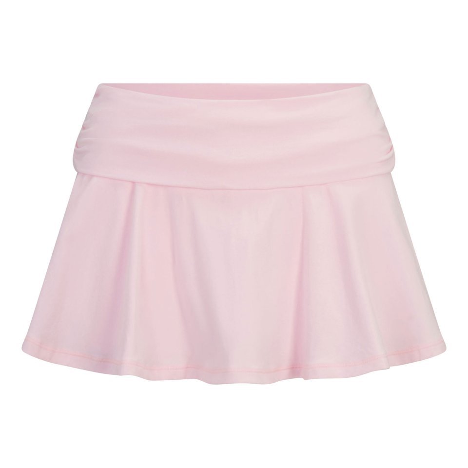 Cotton Jersey Foldover Mini Skort with Built-In Shorts
