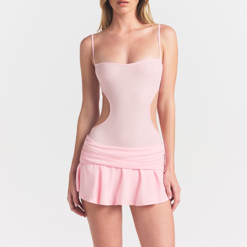 Cotton Jersey Foldover Mini Skort with Built-In Shorts