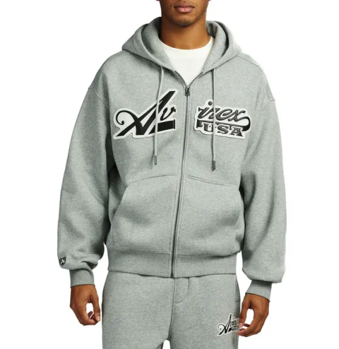 Avirax Script Hoodie Heather Grey – Premium Unisex Pullover Sweatshirt