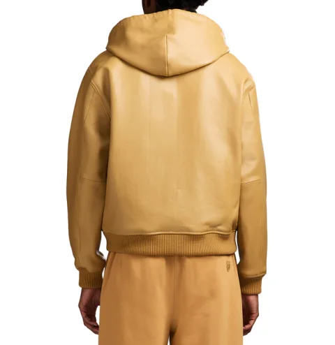 Sudadera con capucha de cuero Nappa Avirax Script para hombres y mujeres