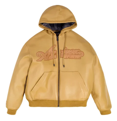 Sudadera con capucha de cuero Nappa Avirax Script para hombres y mujeres