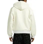 Avirex Script Nappa Leather Hoodie Snow White – Premium Men’s Leather Hoodie
