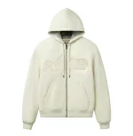 Avirex Script Nappa Leather Hoodie Snow White – Premium Men’s Leather Hoodie