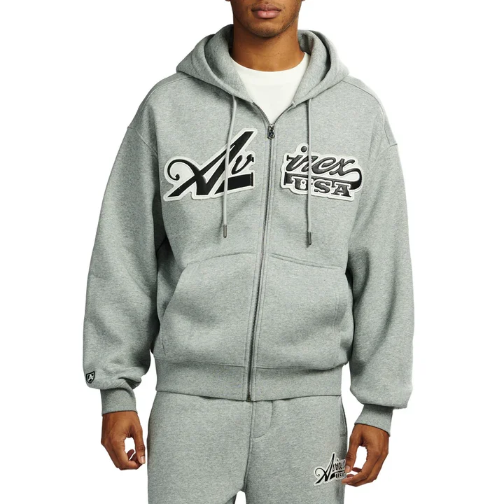 Avirax Script Hoodie Heather Grey – Premium Unisex Pullover Sweatshirt