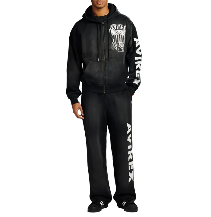 Avirex Washed Hoodie for Men and Women | Vintage Style Pullover Sweatshirt