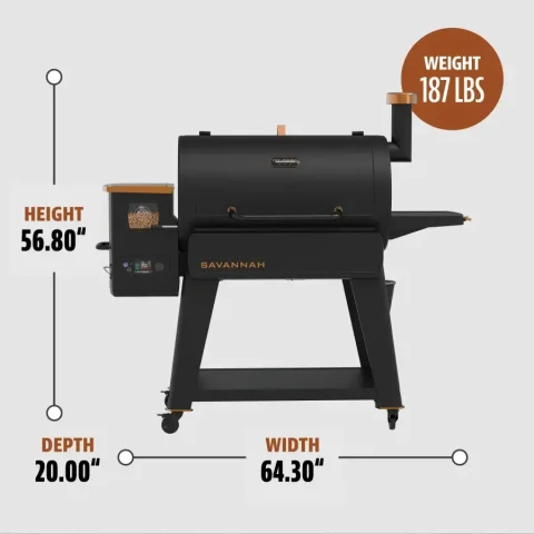 Parrilla de Pellets de Madera Savannah – Ahumador y BBQ Exterior con Control Digital