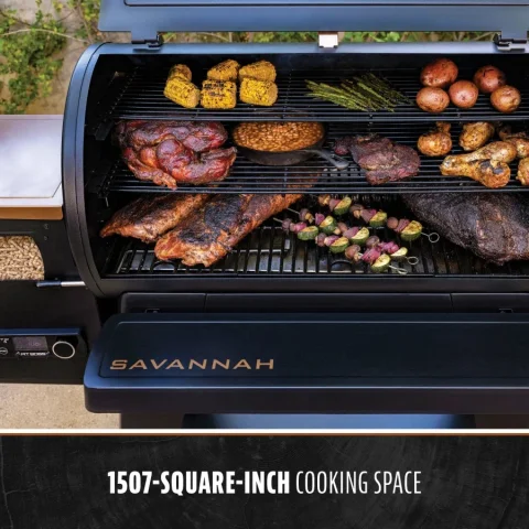Parrilla de Pellets de Madera Savannah – Ahumador y BBQ Exterior con Control Digital