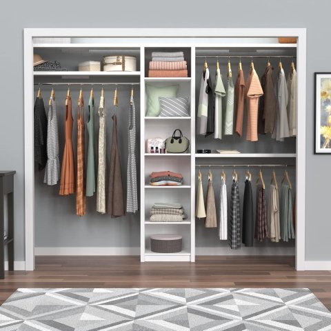 Kit Organizzatore per Armadio in Legno ClosetMaid SpaceCreations 44"–115", Bianco Brillante
